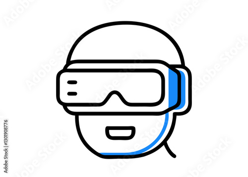 Virtual reality icon. Augmented reality icon. VR headset symbol. VR goggles icon. AR vision icon. vr headset icon. ar googles icon. Isolated.