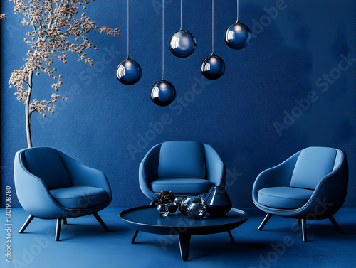 3D Illustration Modern Blue...