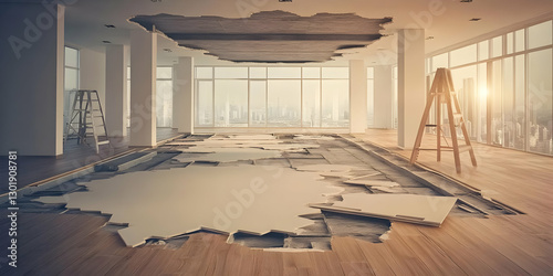 Illustration Damaged Office...