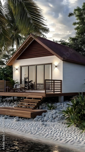 3D Illustration Tropical Be...