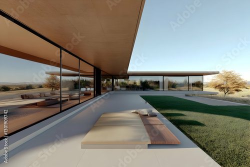 3D Illustration Modern Hous...
