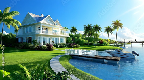 3D Illustration Tropical Pa...