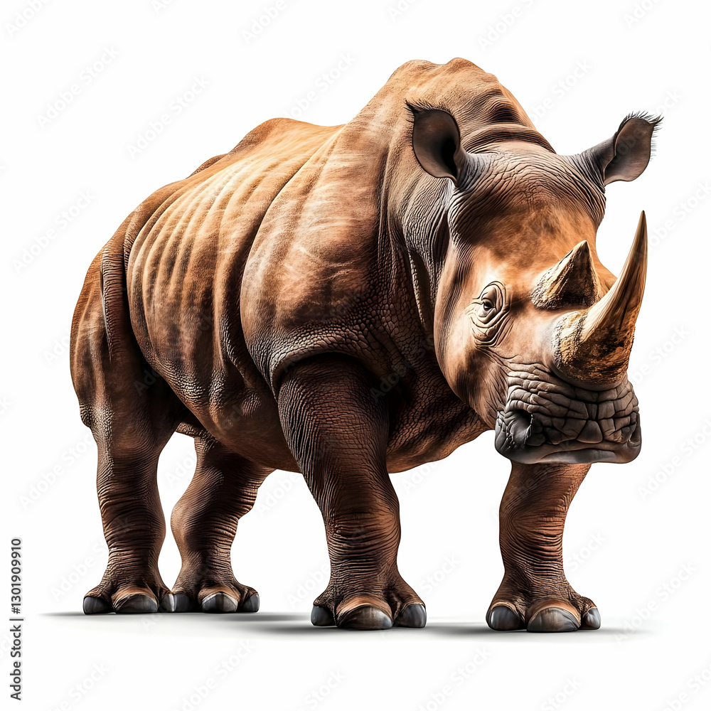Fototapeta premium 3D Illustration - Majestic Rhino, Wildlife, Horn, Power