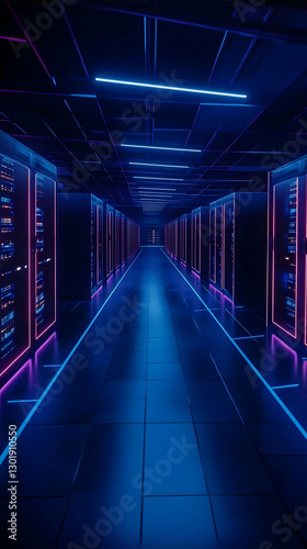3D Illustration Dark Data C...