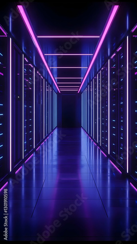 3D Illustration Server Room...
