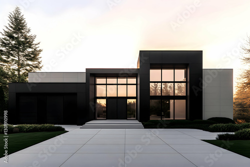 3D Illustration Modern Hous...