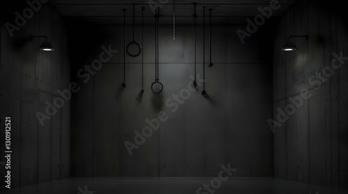 3D Dark Room Illustration E...