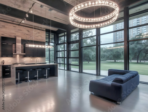 Photo Modern Open Plan Livi...
