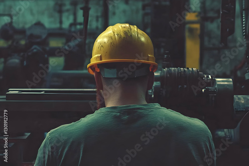Industrial Worker Back View...