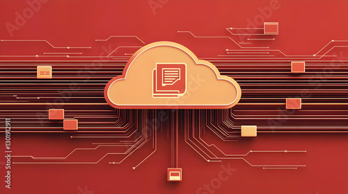 3D Illustration Cloud Compu...