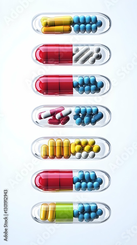 3D Illustration, Colorful P...
