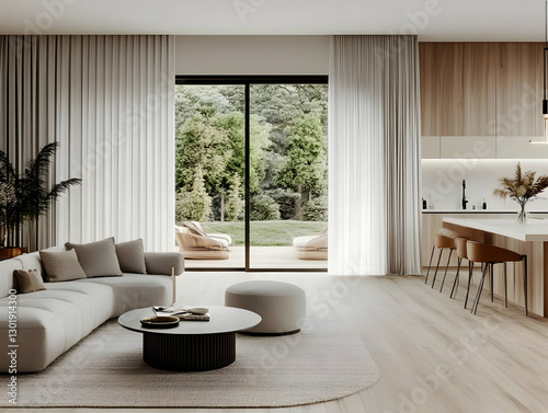 Modern Living Room 3D Illus...