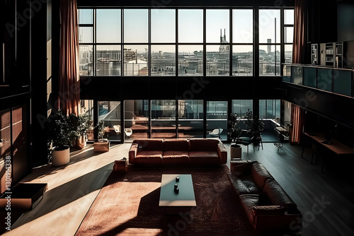 Sunlit Modern Loft Interior...