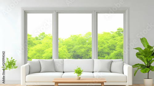 3D Illustration White Sofa,...