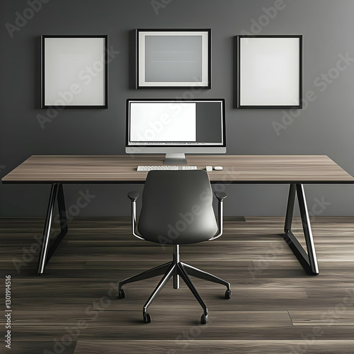 3D Illustration- Home Offic...