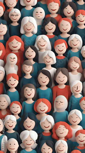 3D Illustration Diverse Cro...