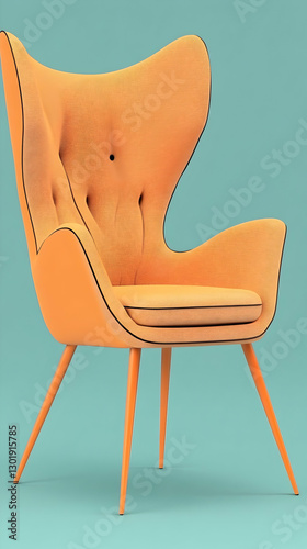 3D Illustration Orange Mode...