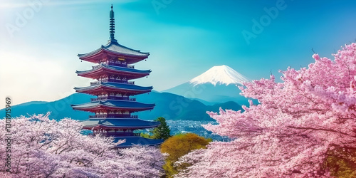 Photo - Pagoda, Cherry Blos...