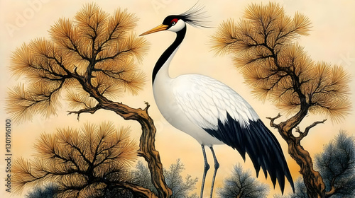 Illustration Majestic Crane...
