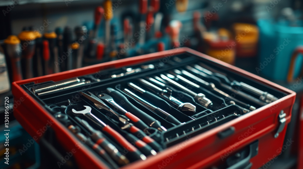 Open Toolbox with Carefully Placed Tools Open Toolbox with Carefully Placed Tools