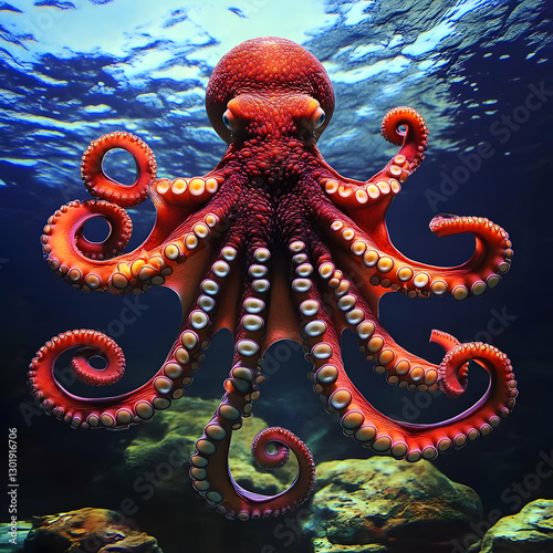 3D Illustration Octopus Ten...