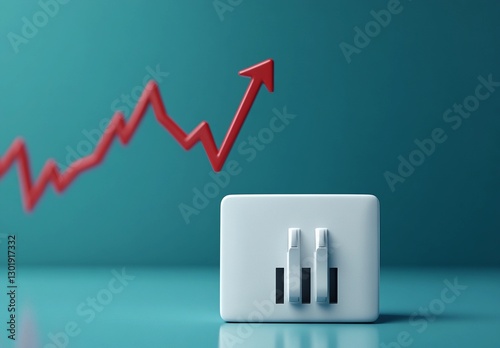 A conceptual image illustrating the rise in energy consumption or electricity costs
