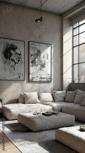 3D Illustration Modern Livi...