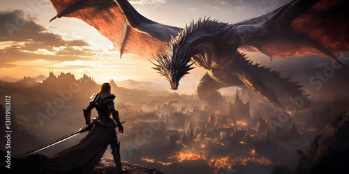 Illustration - Dragon and K...