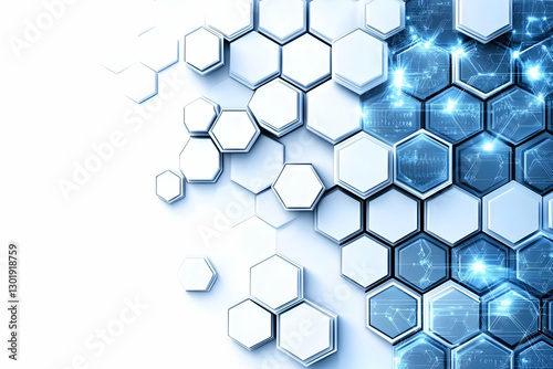 3D Abstract Background Hexa...