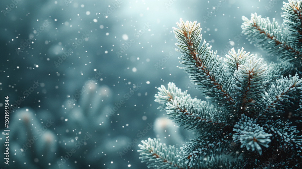 A Serene Winter Scene Of A Snow-dusted Evergreen Branch, Capturing The Quiet Beauty Of A Snowfall In A Hushed Forest With Soft, Cool Light A Serene Winter Scene Of A Snow-dusted Evergreen Branch, Capturing The Quiet Beauty Of A Snowfall In A Hushed Forest With Soft, Cool Light