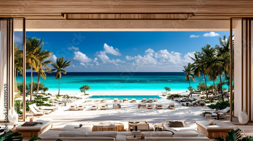 3D Illustration Tropical Be...