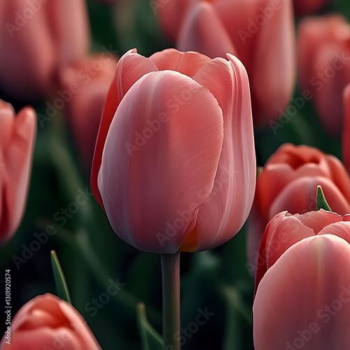 Photo Pink Tulip Flower, Bl...