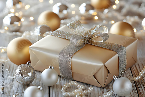 Photo Golden Gift Box Silve...