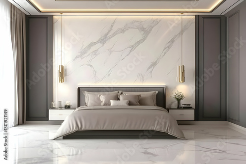 3D Illustration Modern Bedr...