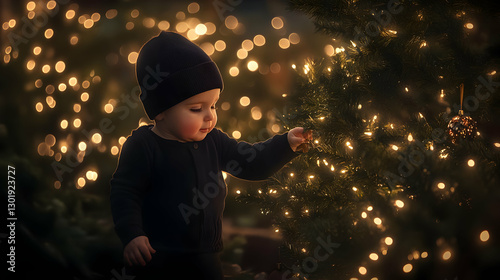 Toddler and Christmas Light...