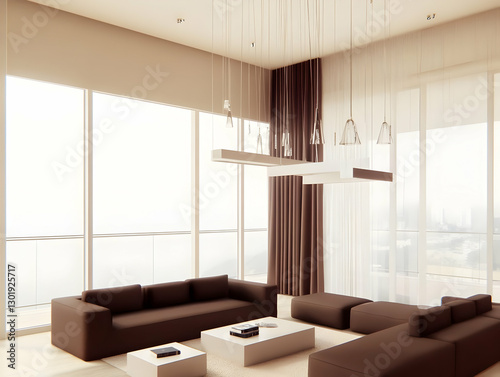 3D Illustration Modern Livi...