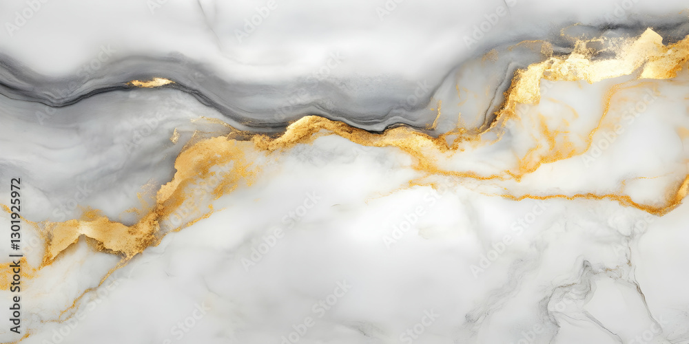 Naklejka premium Abstract Background Illustration - White, Gray, Gold, Marble, Luxury, Elegant, Texture, Design, Art