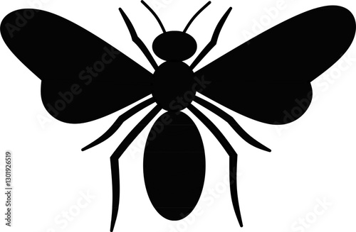 Bee silhouette design vector,  bee silhouette stock vector,bee silhouette on black background 