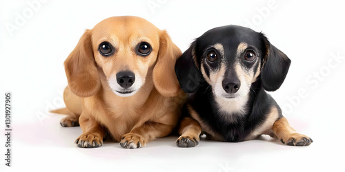 Photo Two Dachshunds Dogs P...