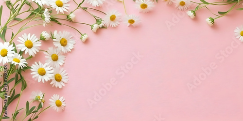 Floral Background Image - Daisies on Pink