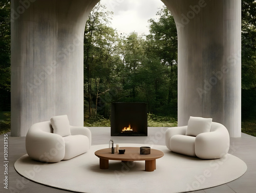 3D Illustration Modern Inte...