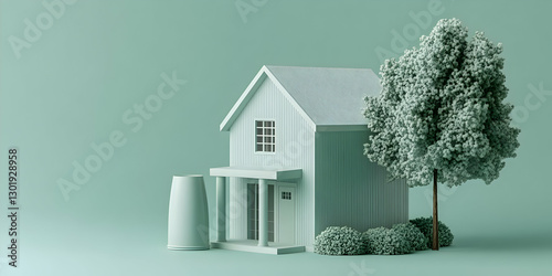 3D Render House Minimalist ...