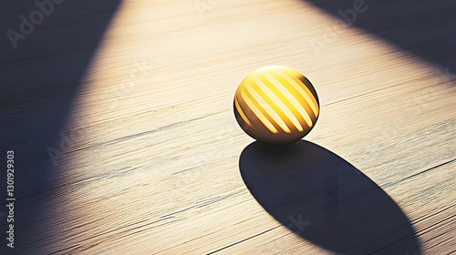 3D Illustration Golden Sphe...