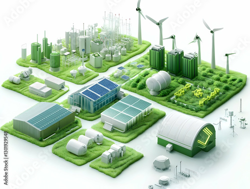 3D Illustration Green Energ...