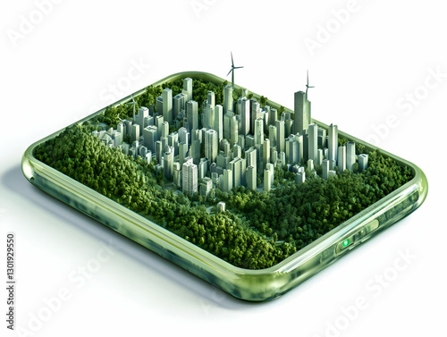 3D Illustration Green City ...
