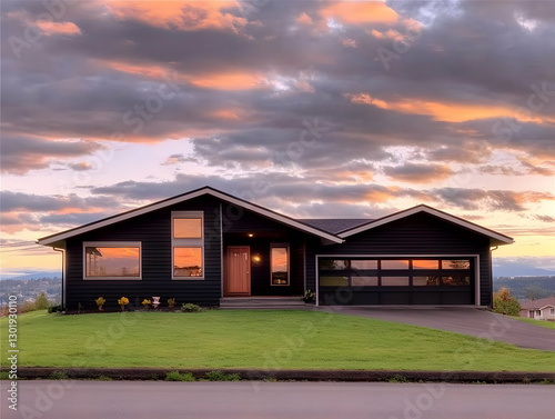 Photo Modern Home Sunset Cl...