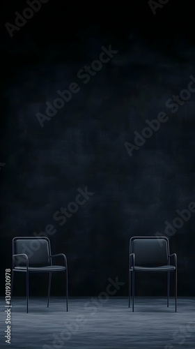3D Illustration Dark Room, ...