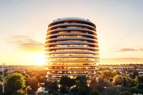 3D Illustration Modern Circ...