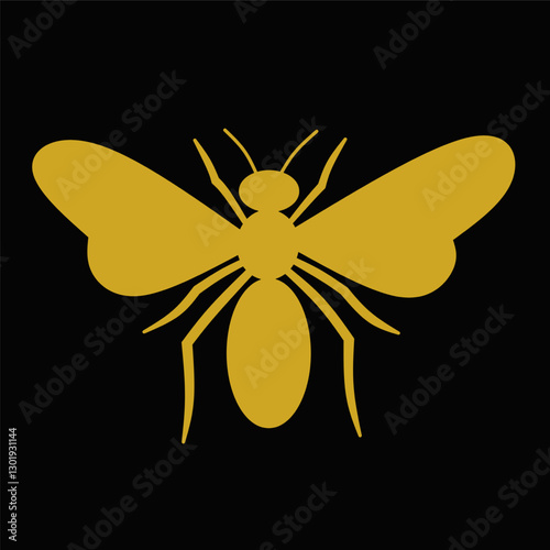 Bee vector  image on black background,bee stock image,bee design stock,bee vector illustration 