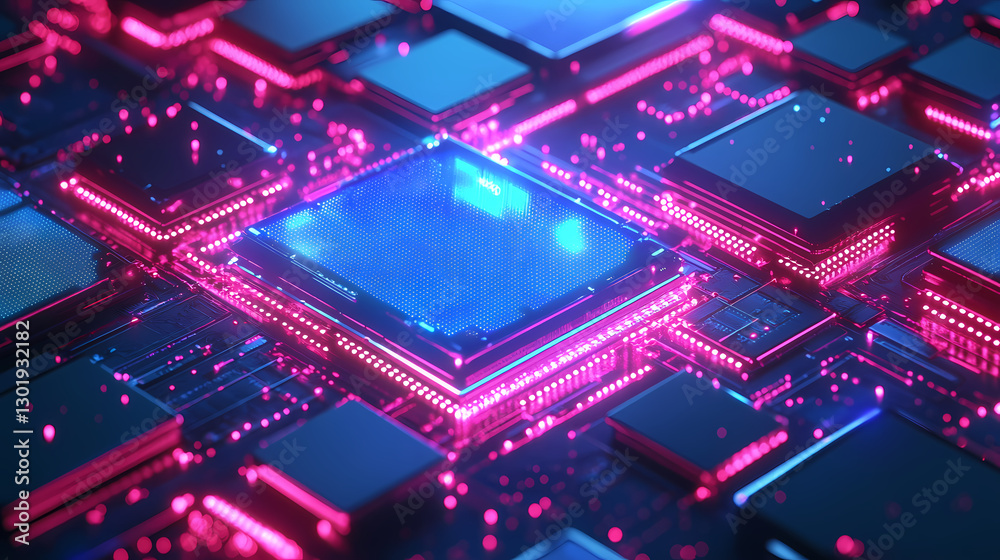 Fototapeta premium The glowing circuit board with futuristic feel